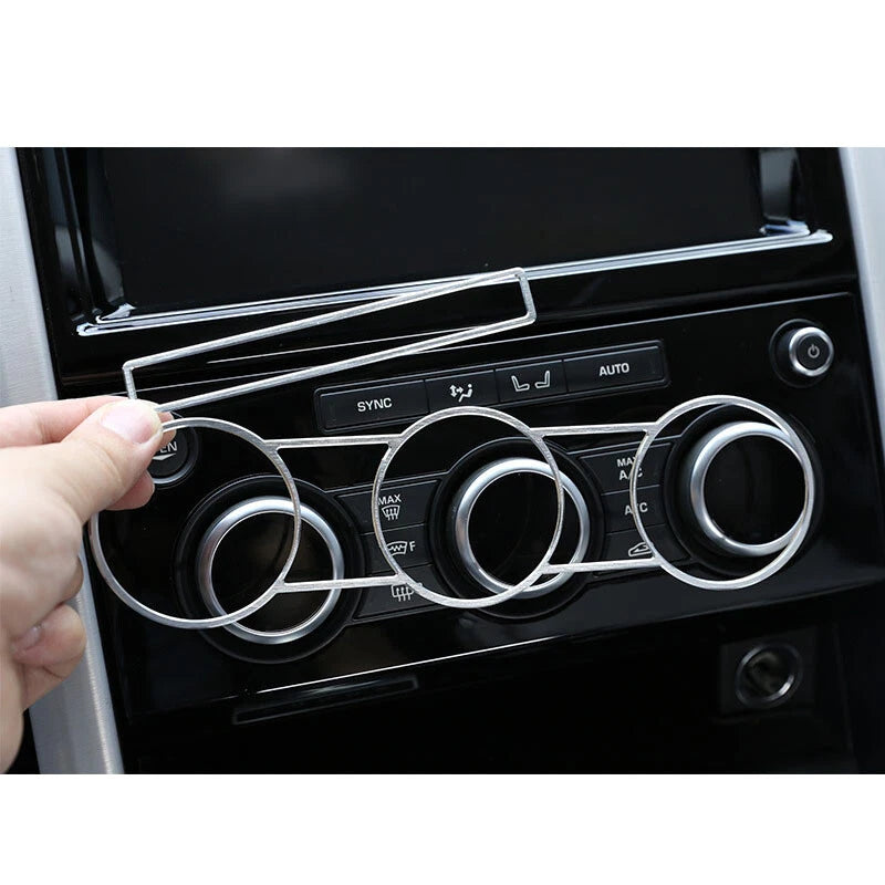Aluminum AC Stereo Volume Buttons Cover Frame Trim For Range Rover Discovery 5