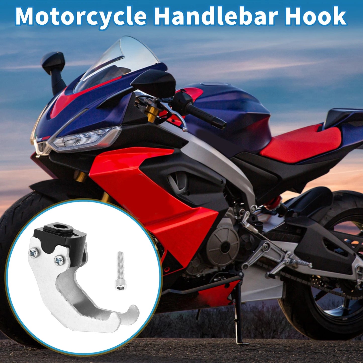 Handlebar Hook Claw Shaped Aluminum Alloy Silver Tone for Motorcycle
