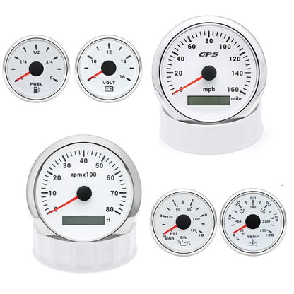 6 Gauge Set Speedo Tacho Oil Temp Fuel Volt for Car Truck Boat Marine