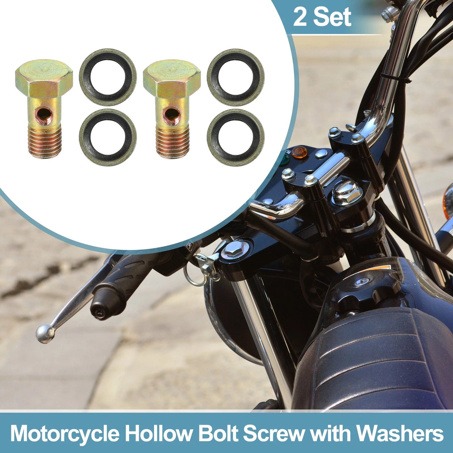 Bolt Screws / 2 x M8x1 23mm Hollow / for Motorcycle