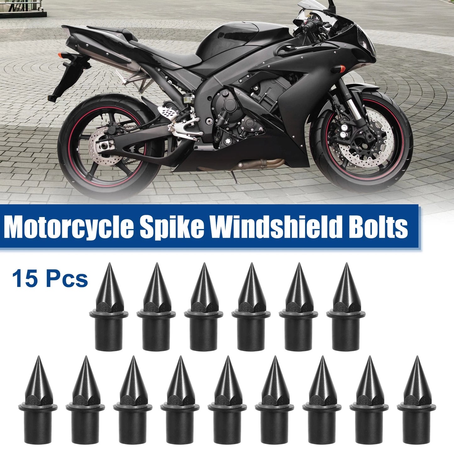 15pc / Motorcycle Fairing Bolts Windshield Screws M5 Nuts / for Motorcycle