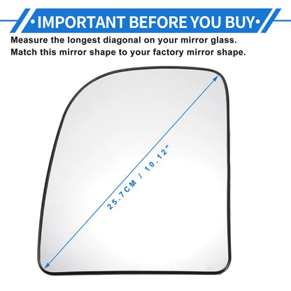 Heated Left Driver Side Mirror Glass for Ford E150 (2004-2014)
