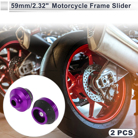 2 x 15mm Aluminum Alloy Plastic Motorcycle Slider Frame Purple for Make Model