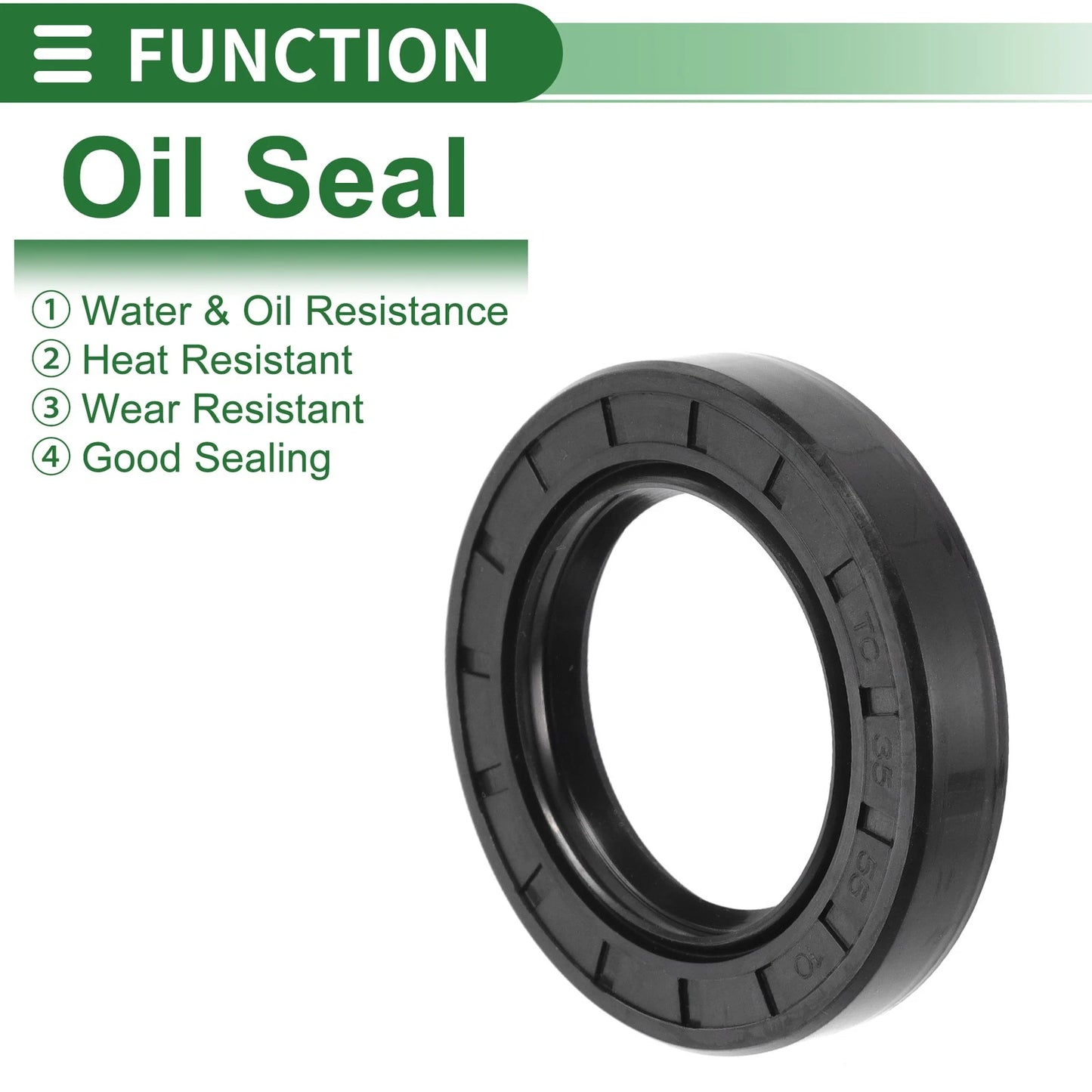 Oil Seal 35x55x10mm Black 5 Pcs Seal Ring Rotary Shaft NBR Rubber