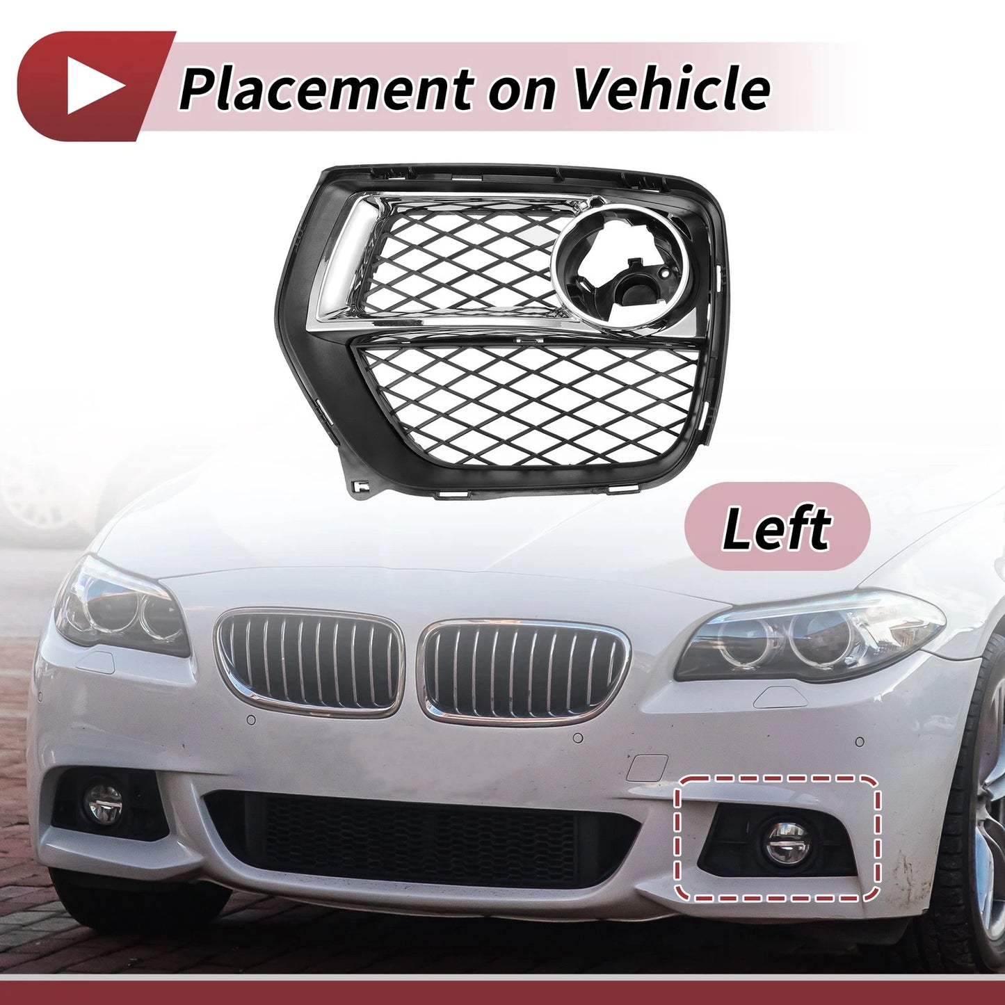 Front Left Fog Light Grill for BMW X6 (2012-2014)