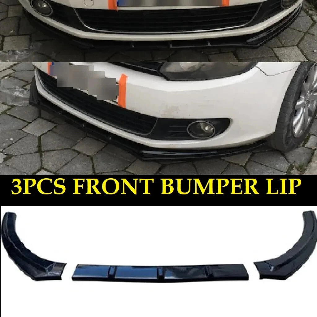 Front Bumper Lip Splitter Spoiler for VW Golf Mk6 (2009-2013) x3 Pieces
