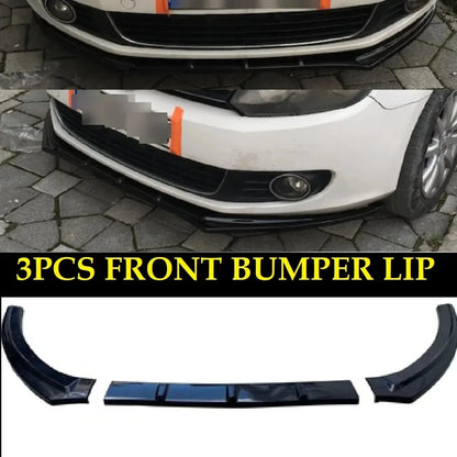 Front Bumper Lip Splitter Spoiler for VW Golf Mk6 (2009-2013) x3 Pieces