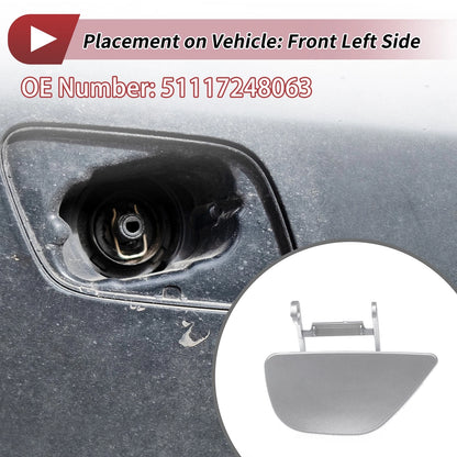 Front Left Washer Nozzle Cover for BMW 535i GT (2010-2017) Silver Tone
