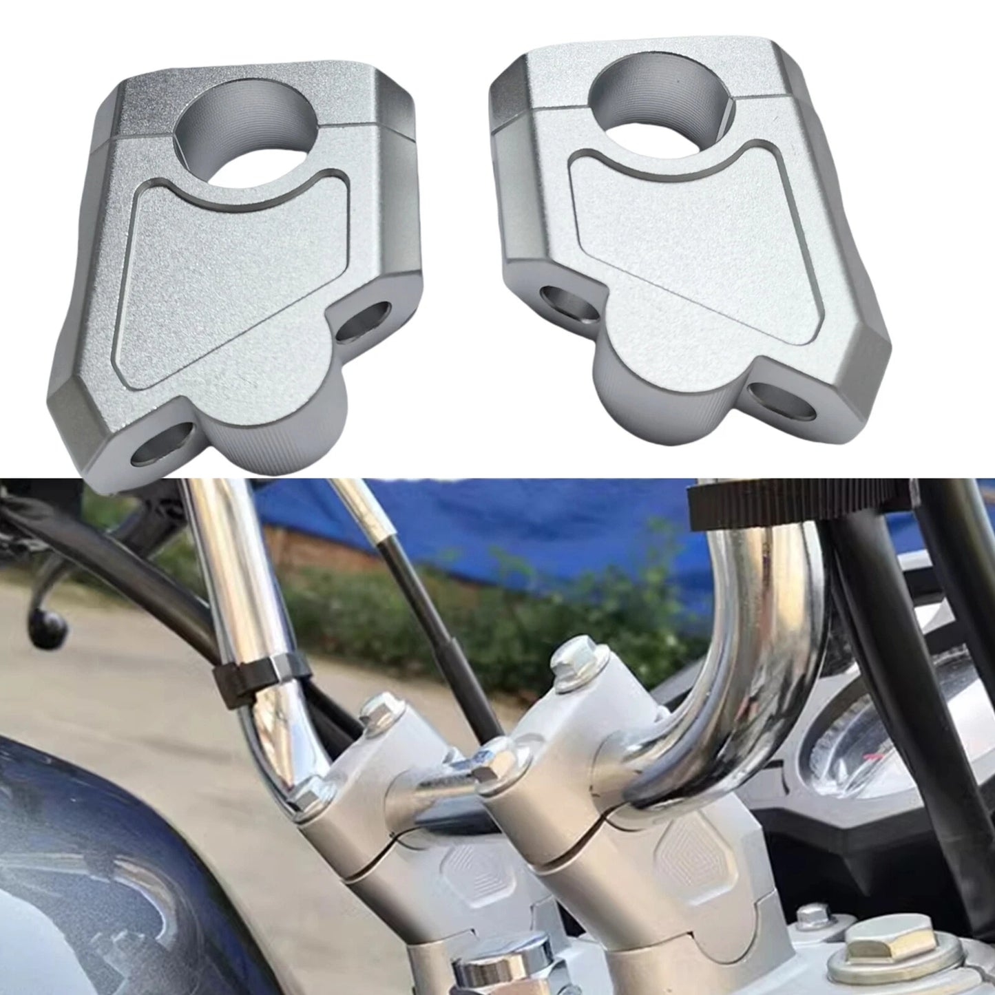 25mm Handlebar Riser Mount Clamp Kit for Honda Suzuki Yamaha