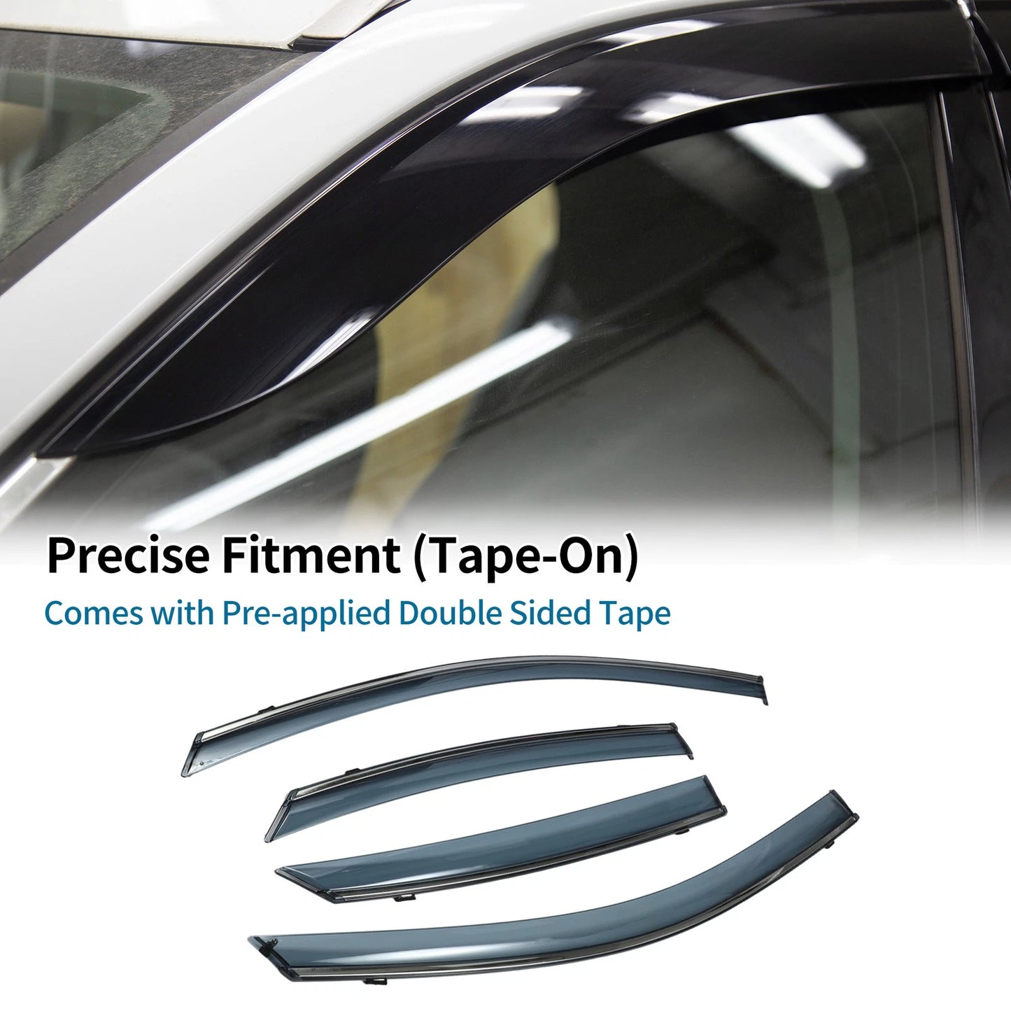 Window Deflectors 1 Set for Toyota Avalon (2019-2022) Side Vent Visor Black