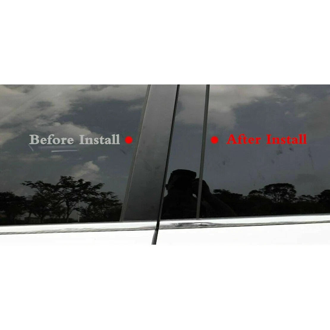 Gloss Black Door Trim B Pillar Covers for Hyundai Elantra (2011-2016)