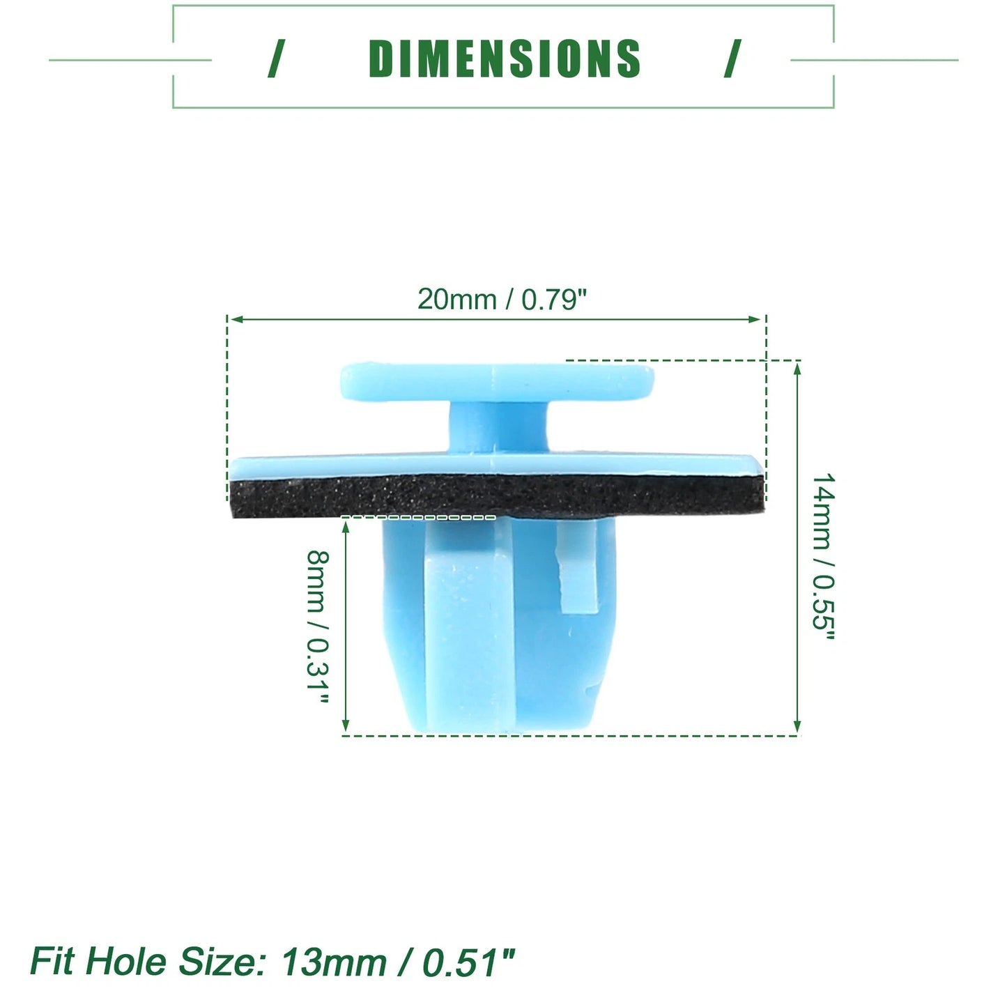 Wheel Opening Retainer Clips for Hyundai Santa Fe (2013-2021) - 100 Pcs