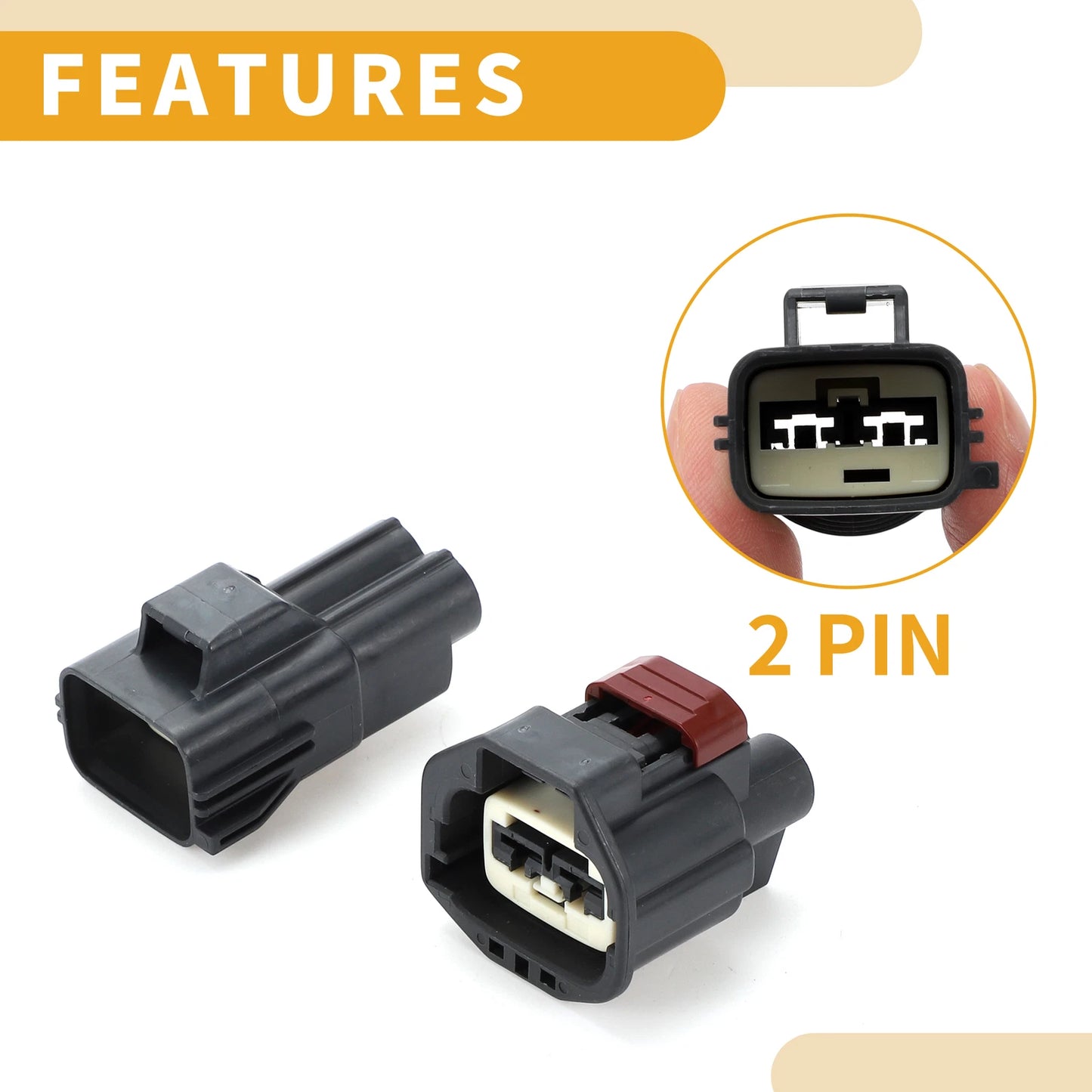 2 x Pin Engine Cooling Fan Motor Connector Plug for Ford