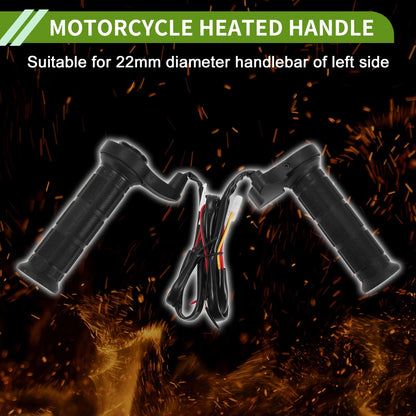Heated Handlebar Grips Cover TPU ABS Metal Black for Motorcycle