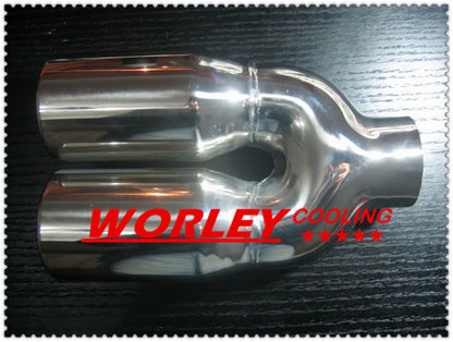 2.25" Inlet Double Round 3" Straight Cut Exhaust Tip