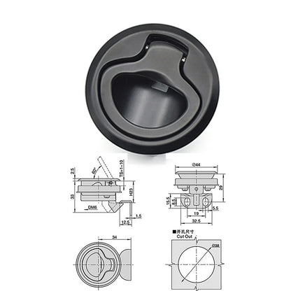 Flush Pull Marine Hatch Locking Slam Latch for Boat Use Black