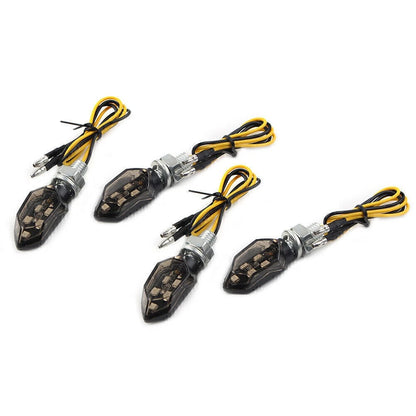 4 x Mini 12V LED Turn Signal Lights for Motorcycle - Amber
