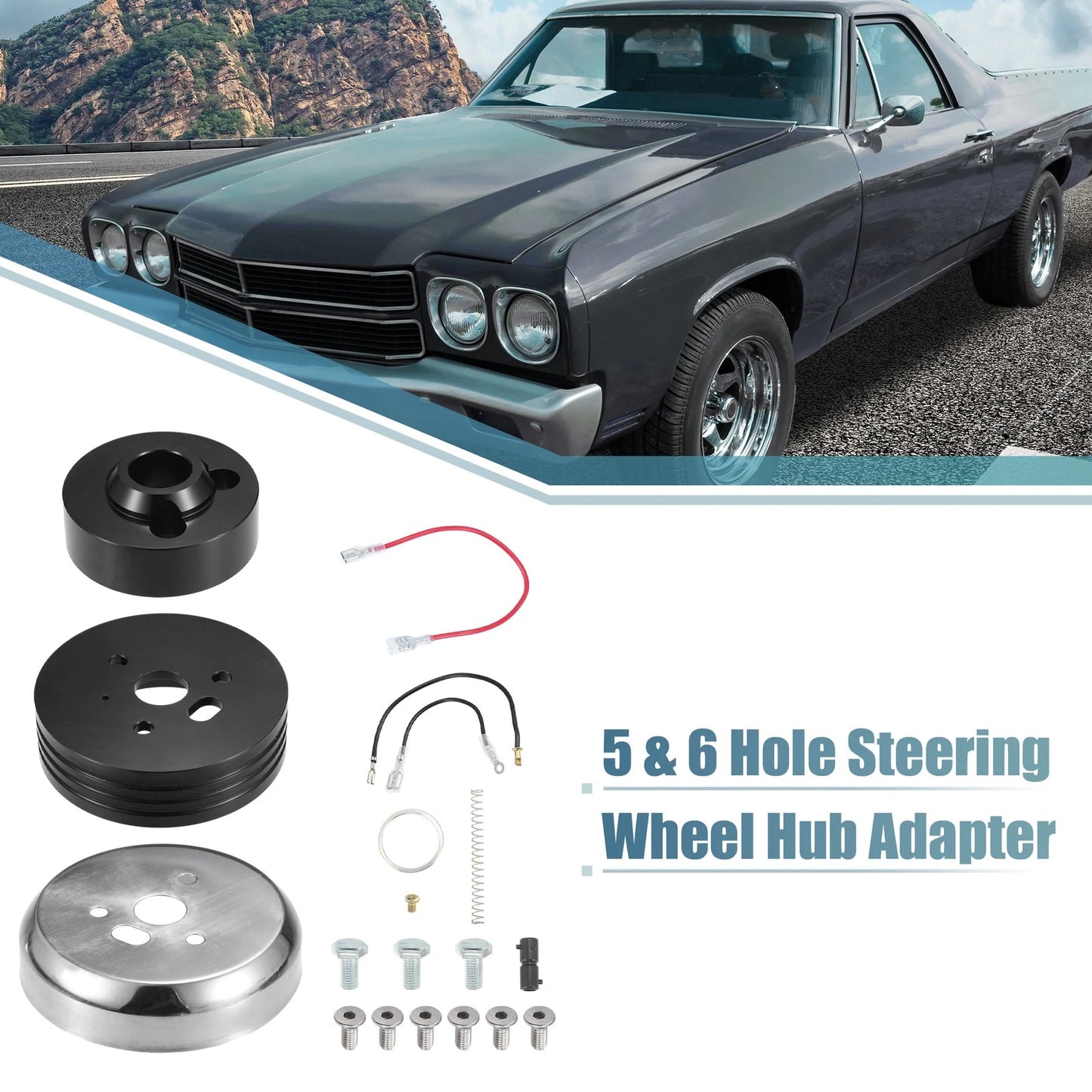Billet Steering Wheel Short Hub Adapter Connector for Chevy GM