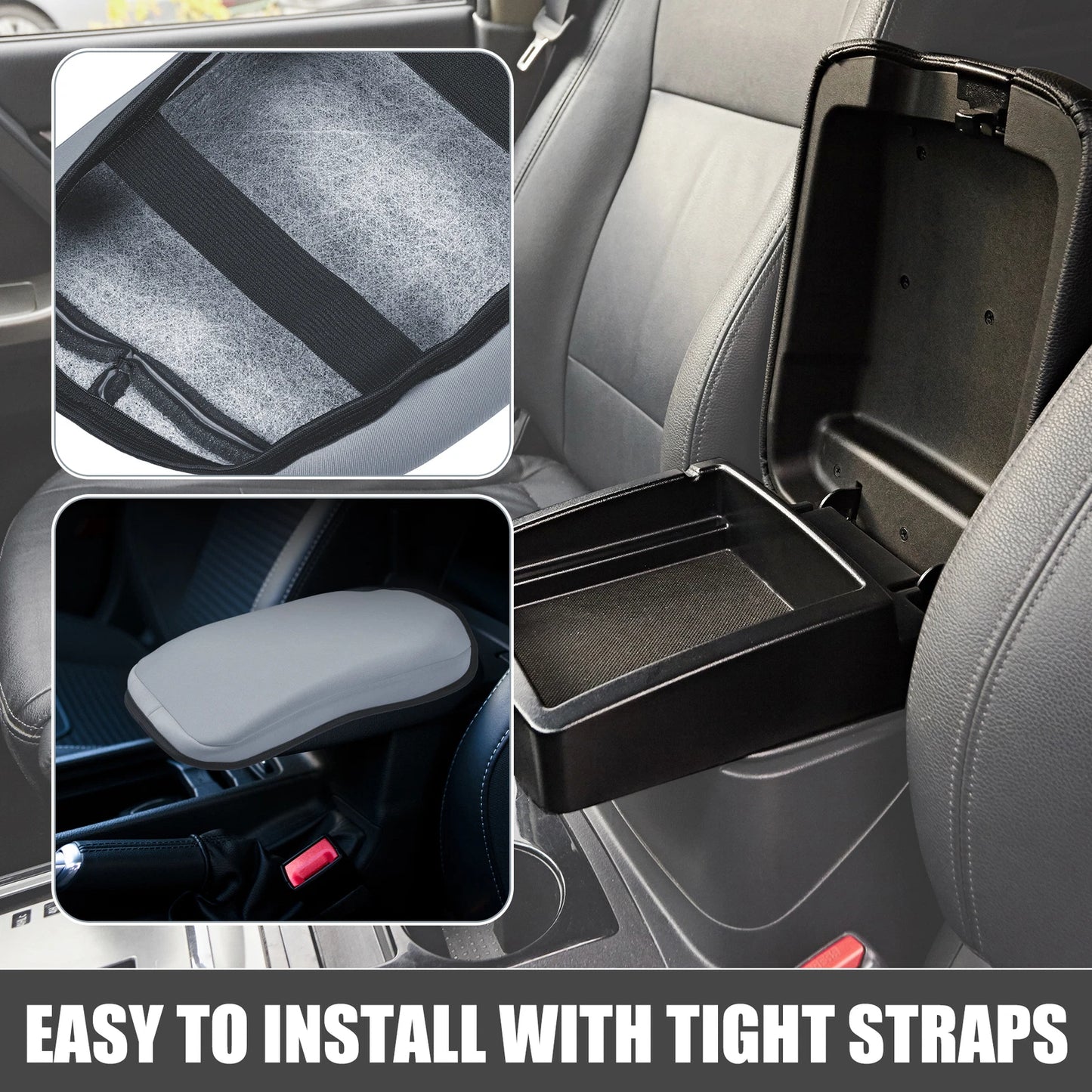 Center Console Cover Pad for Chevrolet Blazer - Faux Leather Neoprene Gray