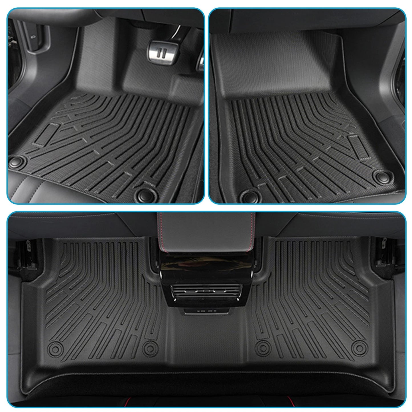 3 Pcs Anti-Slip All-Weather Car Floor Mats for BYD Sealion (2025-On)