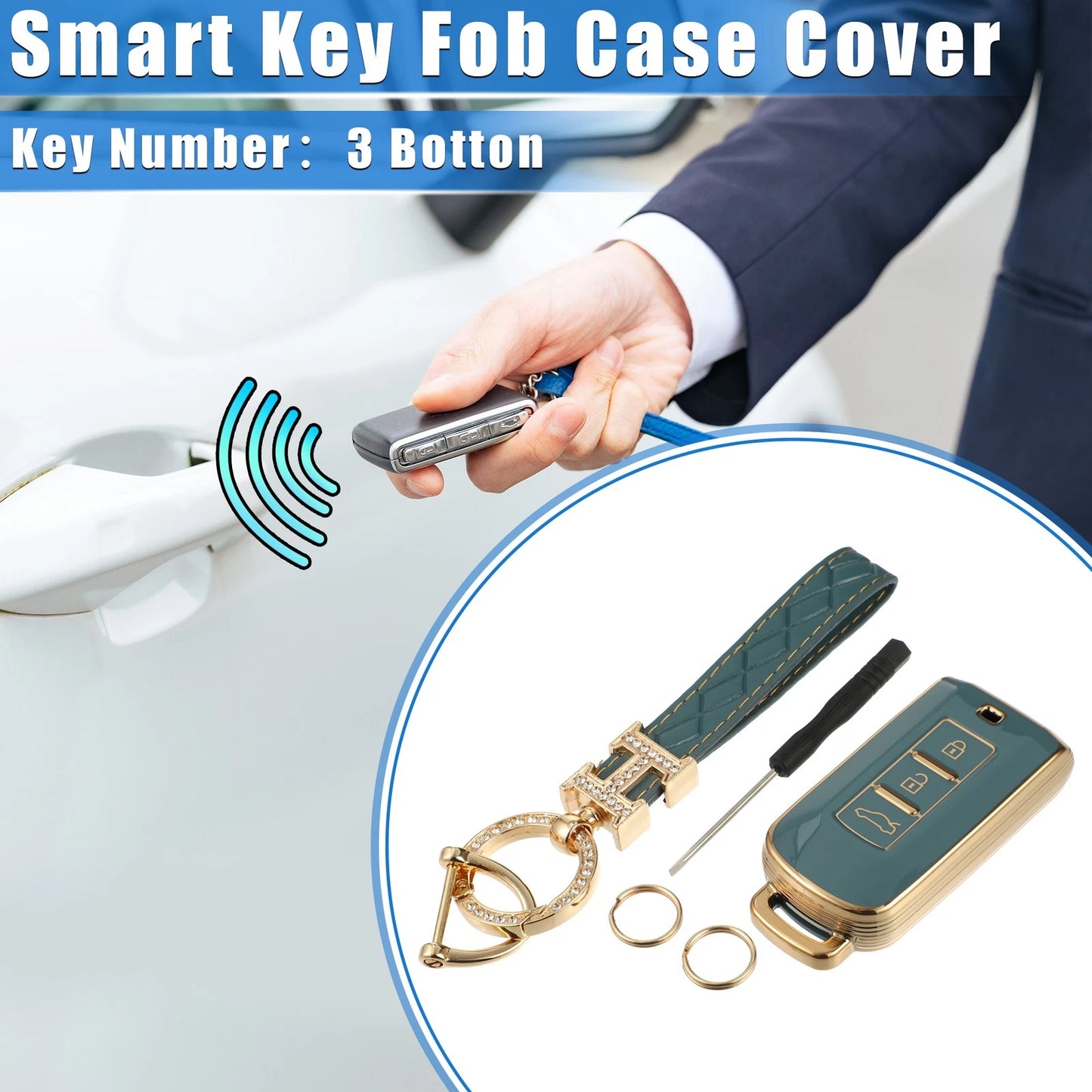 TPU Blue Remote Key Fob Cover for Mitsubishi Outlander (2014-2023)