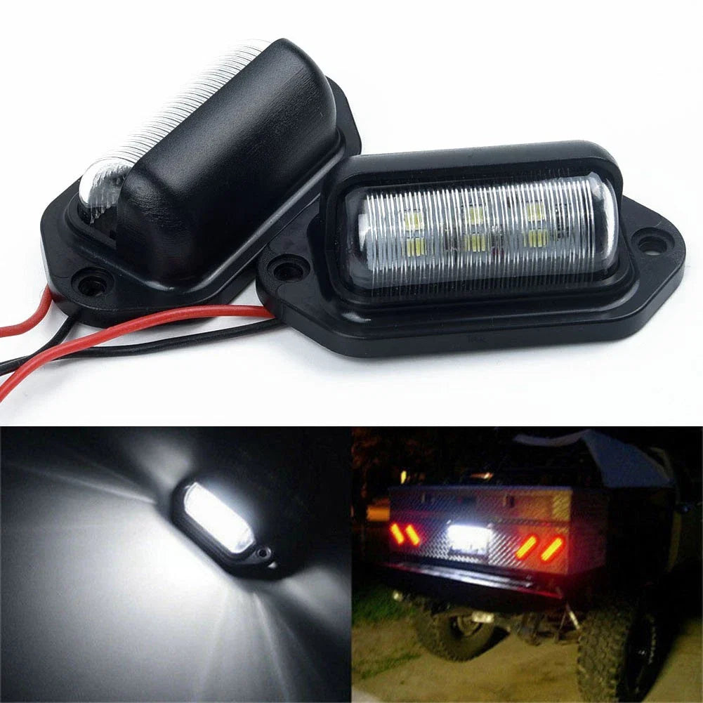 6-LED 12V License Plate Light Step Lamp for Car/Boat/Truck - IP65 Set Kit