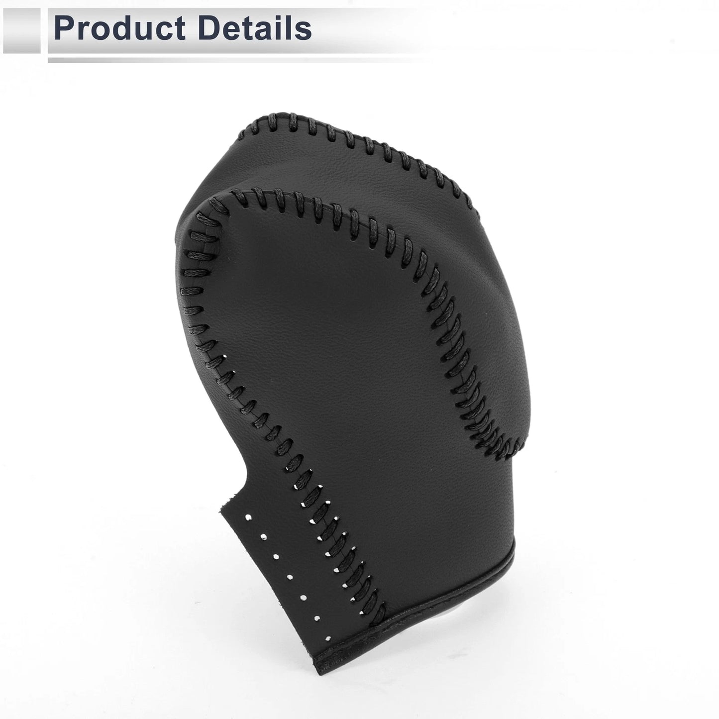 Car Gear Shift Knob Cover Black Faux Leather for Ford Fusion (2013-2016)