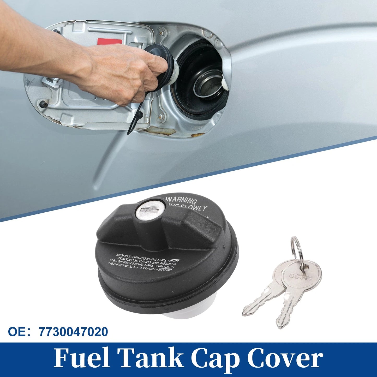 Locking Gas Cap Fuel Tank Cap Cover with Keys for Toyota Camry