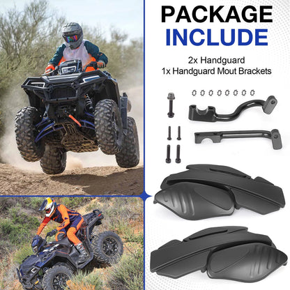 Left & Right Black Hand Guard w/ Bracket for Polaris Sportsman XP 1000 (2015-2024)