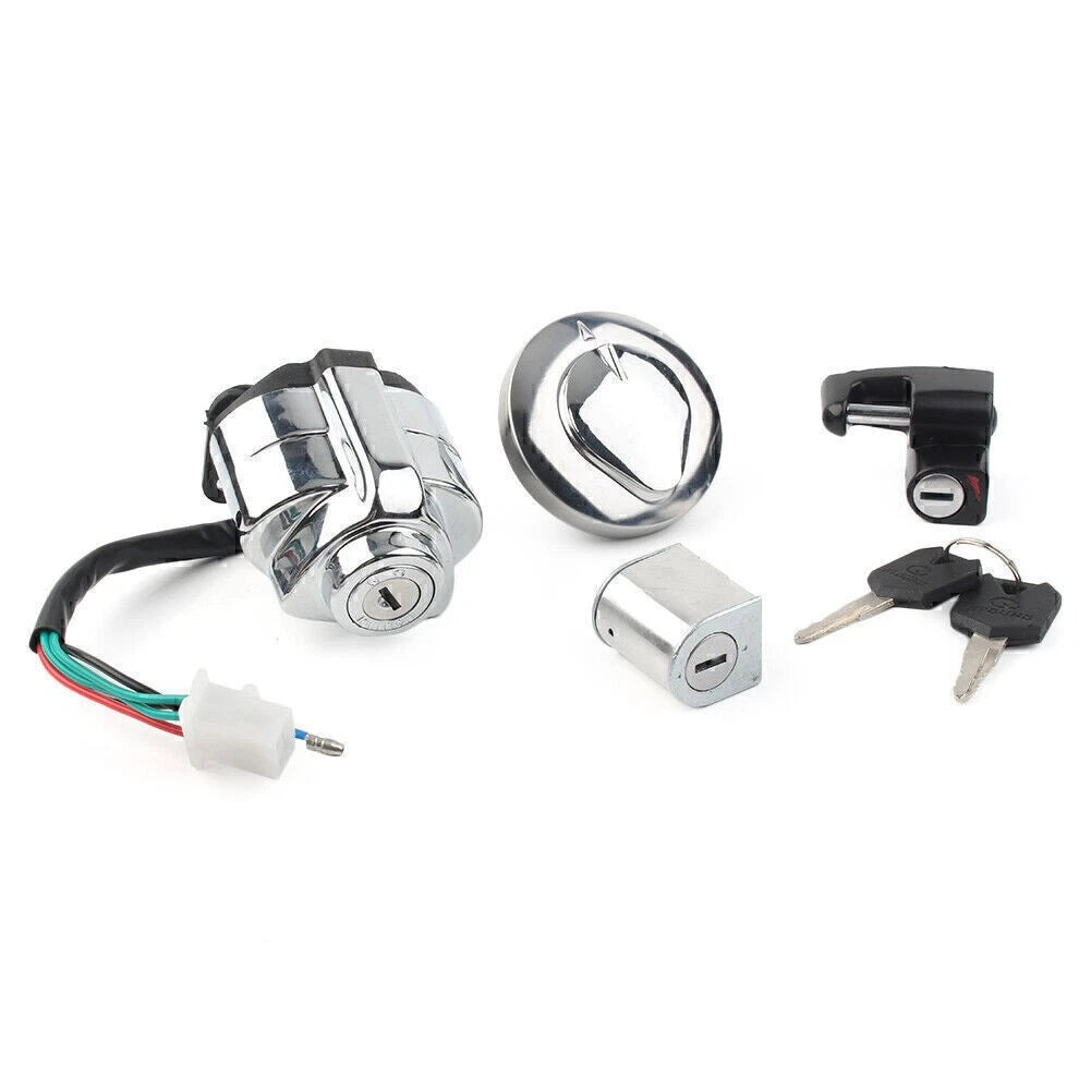 Ignition Switch Fuel Gas Cap Seat Lock Key Set for Honda VT600 Shadow (88-08)