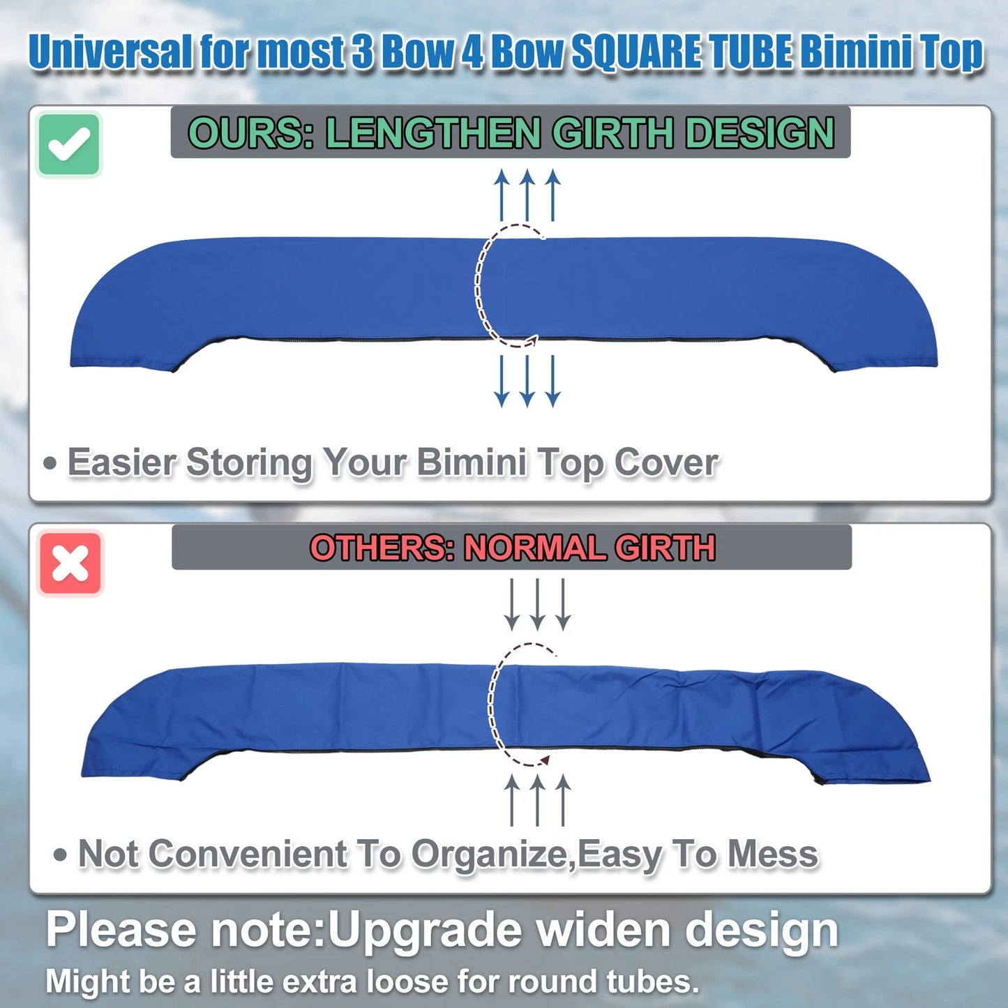 Boot / Storage / Square Tube Bimini Top 600D Polyester Waterproof
