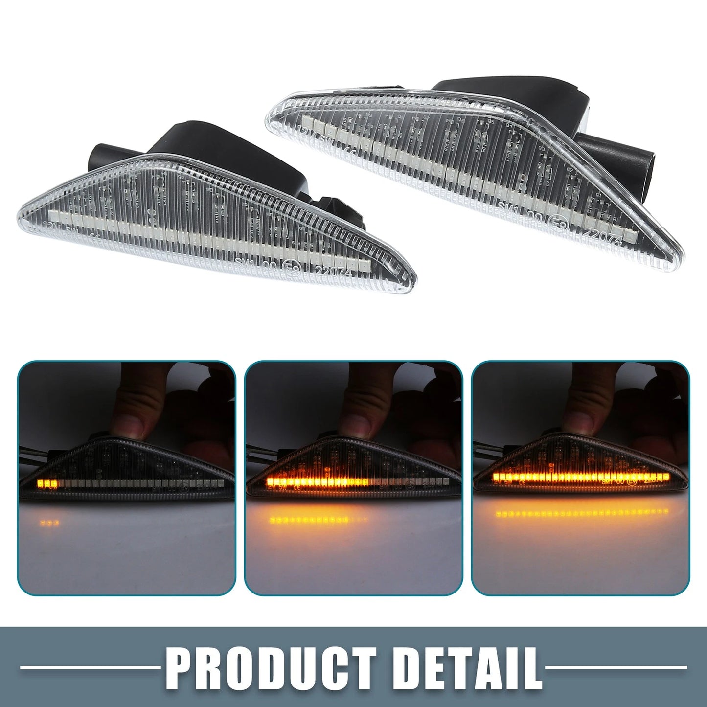 Car LED Side Marker Amber Light 2 x 63137171007 for BMW X3 (2011-2014)