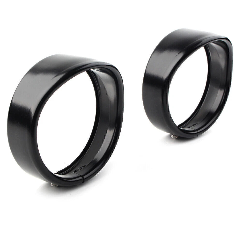 4.5" Black Passing Lights Lamp Trim Ring Bezel Visor Cover for Harley FLHT FLHR