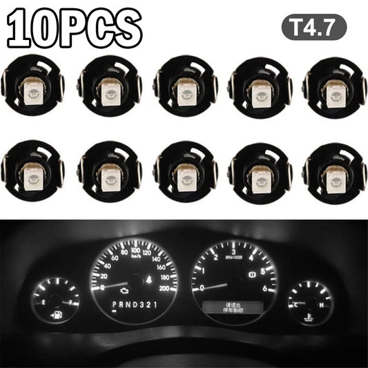 10x Pure White T5/T4.7 Neo Wedge LED Dash Light Bulbs for Universal ()