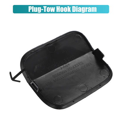 Front Right Tow Hook Cover for Toyota Highlander (2001-2023) Black