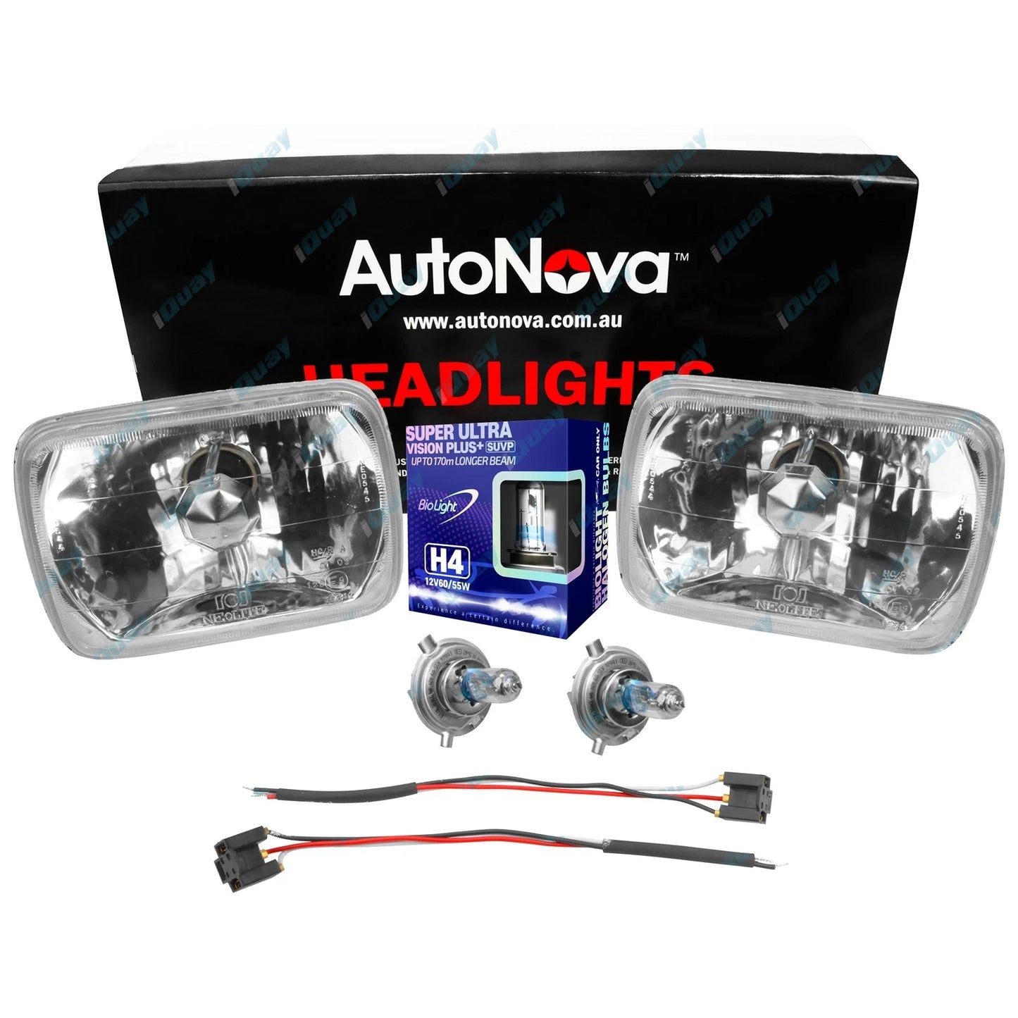 Crystal H4 Headlight Kit for Urvan E24 1986-1993 Twin Lamps Rectangle High Watt