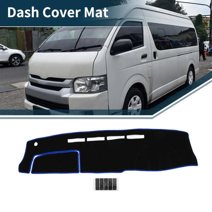 Dashboard Dash Cover Mat Sticker Black Blue 1Set for TOYOTA HIACE (2004–2024)