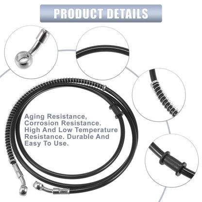 Hydraulic Brake Line 70.87" 10mm Oil Hose Pipe Stainless Steel for Motorcycle