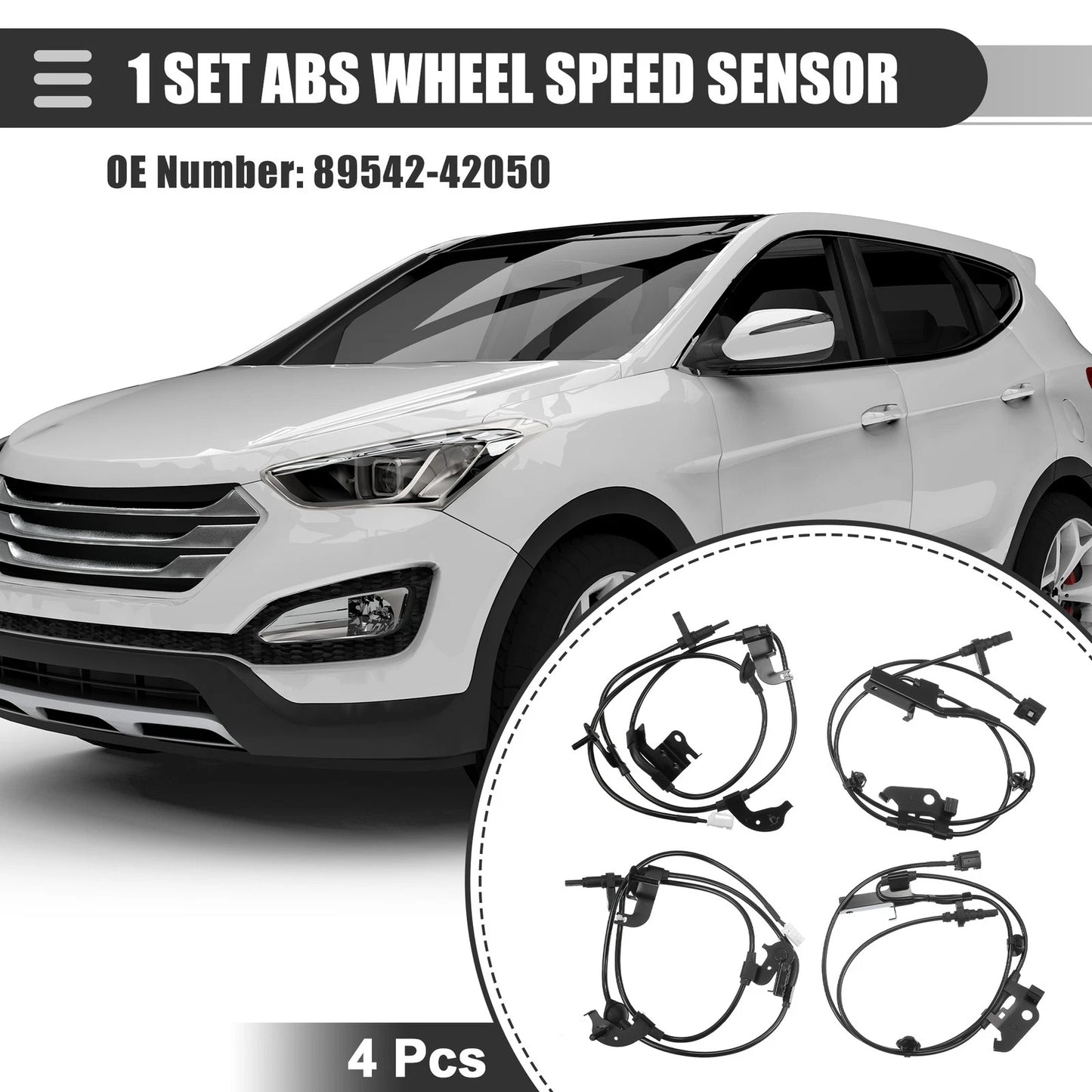 4 x ABS Wheel Speed Sensor for Toyota RAV4 4WD (2008–2012)