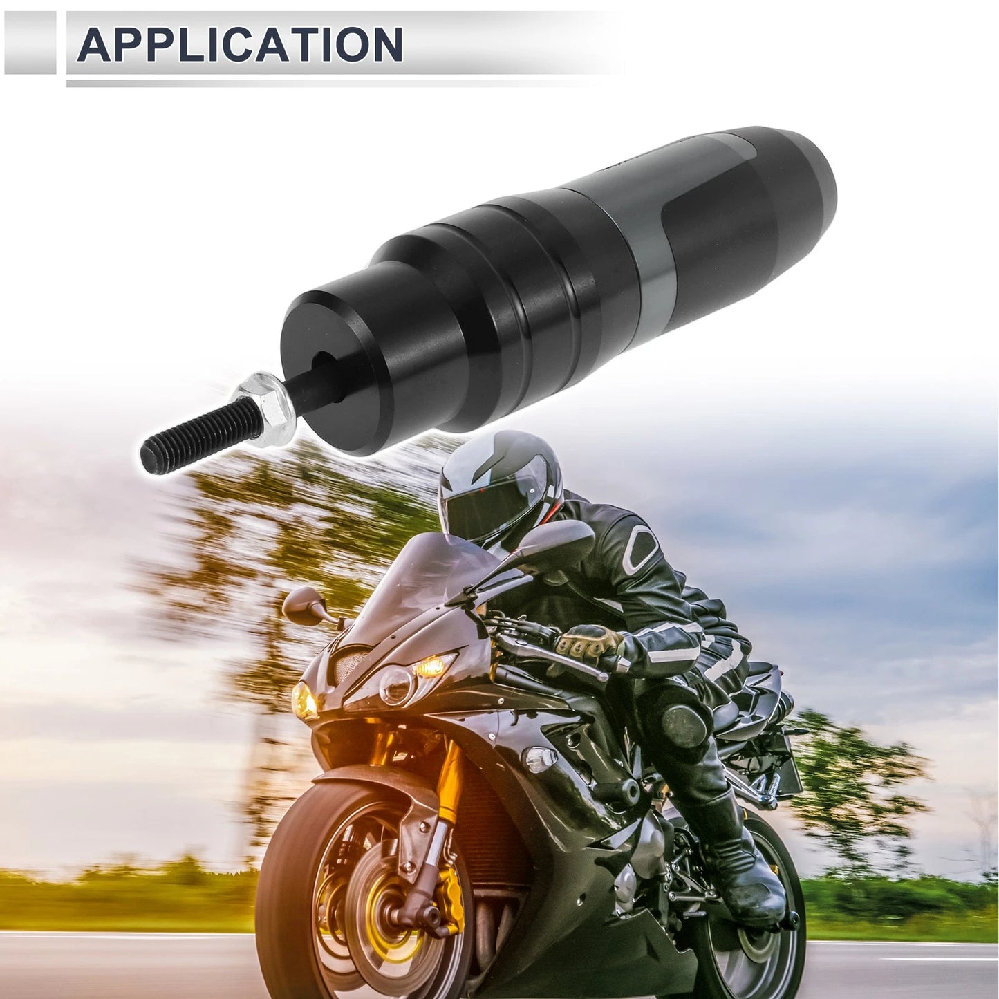 10mm Aluminum Alloy Motorcycle Slider Frame 1 Pc Titanium Tone for Make Model