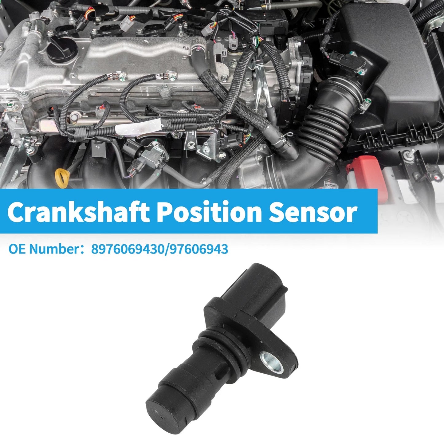 Crankshaft Position Sensor for Isuzu 4HK1 6HK1 (2002-2015) 1 x Black