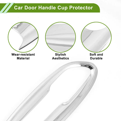 Chrome Silver Door Handle Cup Protectors for BMW X3 (2018-2022) 4 Pcs