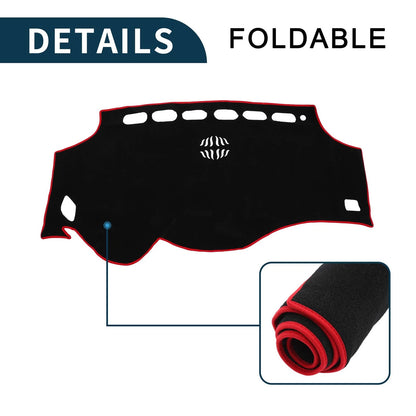 Dashboard Cover Mat for Toyota Vellfire (2008-2015) Black Red 1 Set