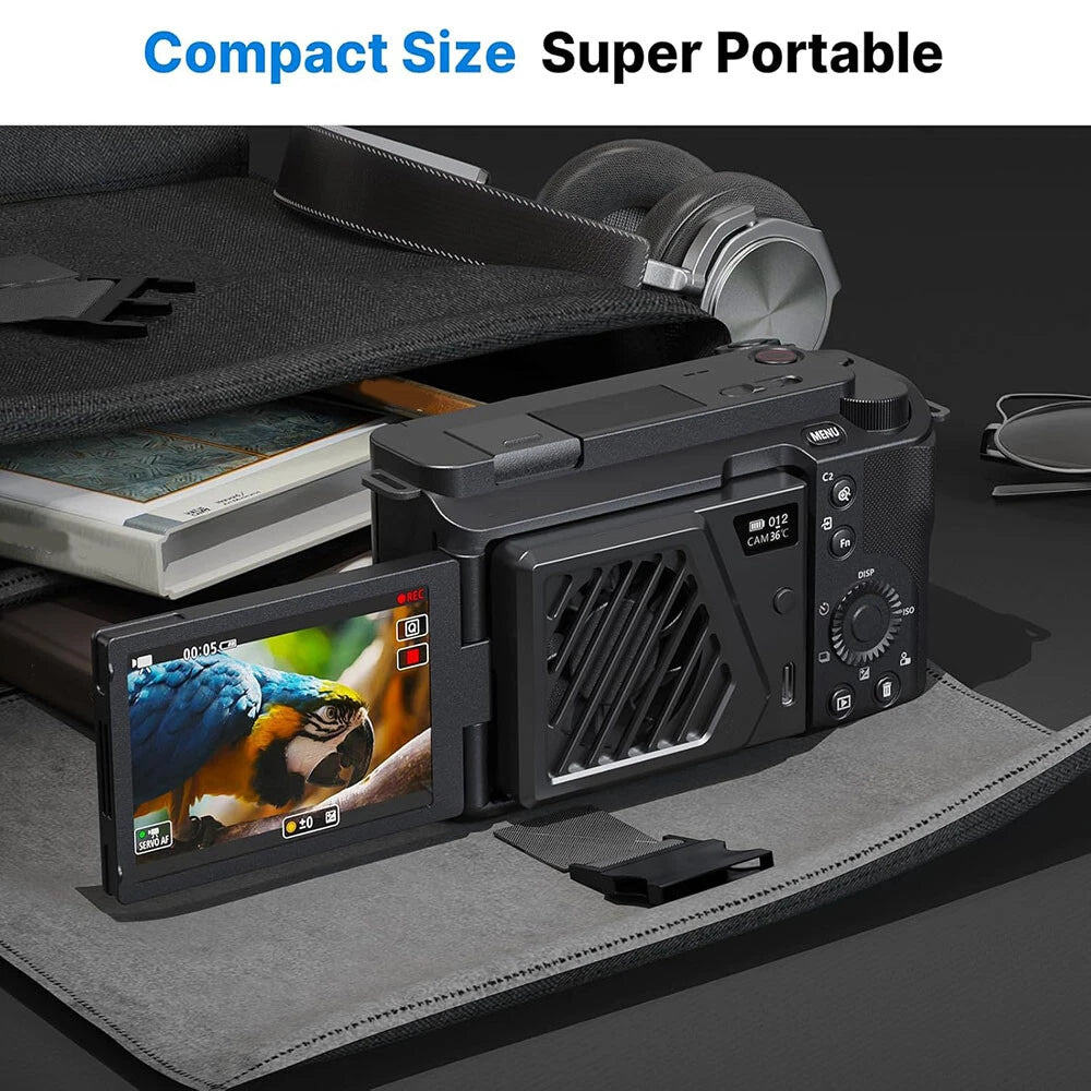 Aluminum Alloy Camera Cooling Fan & Cable for Sony, Canon, FUJIFILM, Nikon