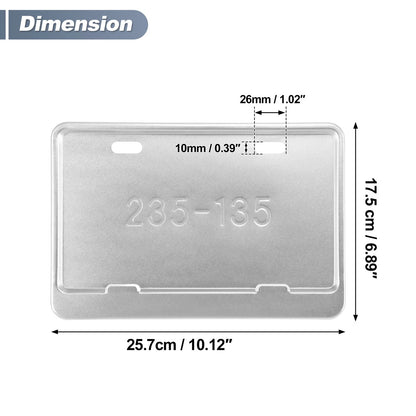 Motorcycle Registration Plate Holder Bracket 26x10 mm Hole Silver Tone