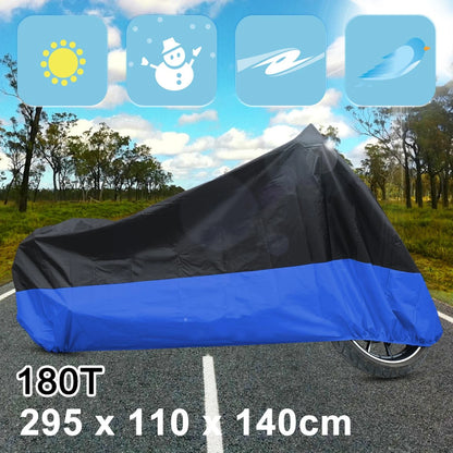 XXXL Rain Dust Motorcycle Cover Black+Blue Waterproof Outdoor UV Protector
