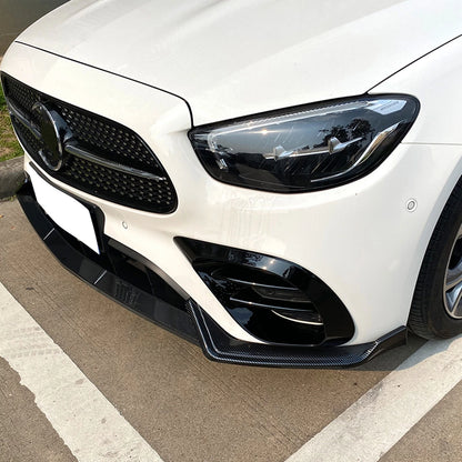 Front Bumper Spoiler Lip for Benz W213 E260 E300 AMG (2021-2023)