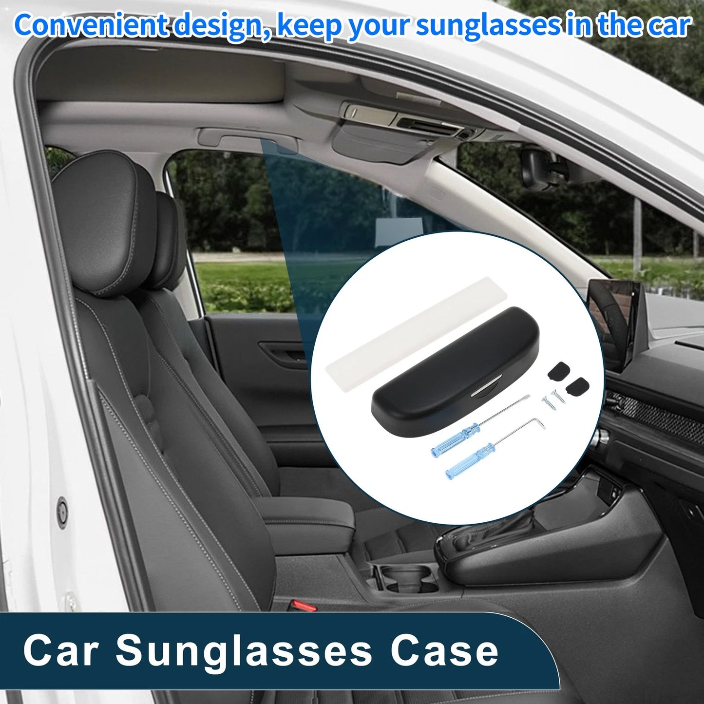 Car Sunglasses Case for Ford Puma MK2 Black (2020-2025) - 1 Set