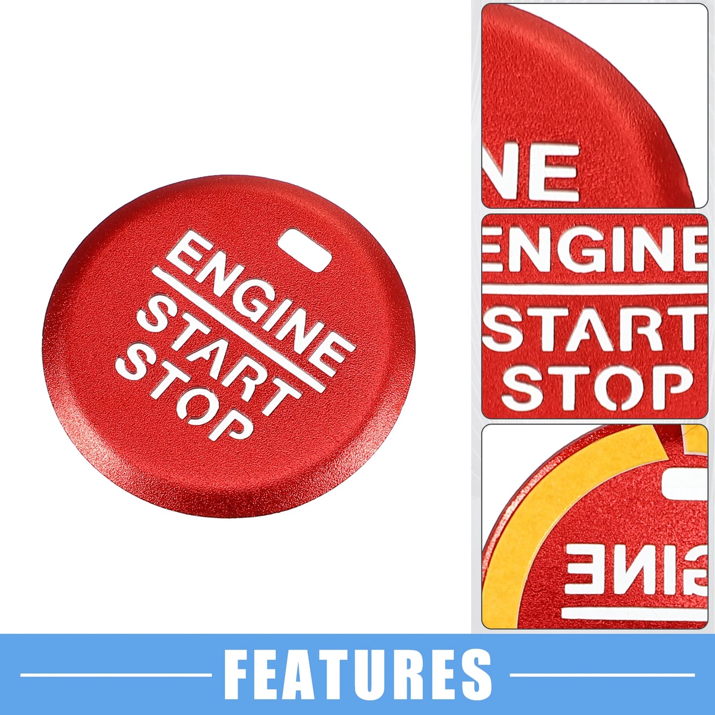 Engine Start Stop Ignition Button Cover for Ford Mustang (2015-2021) Red