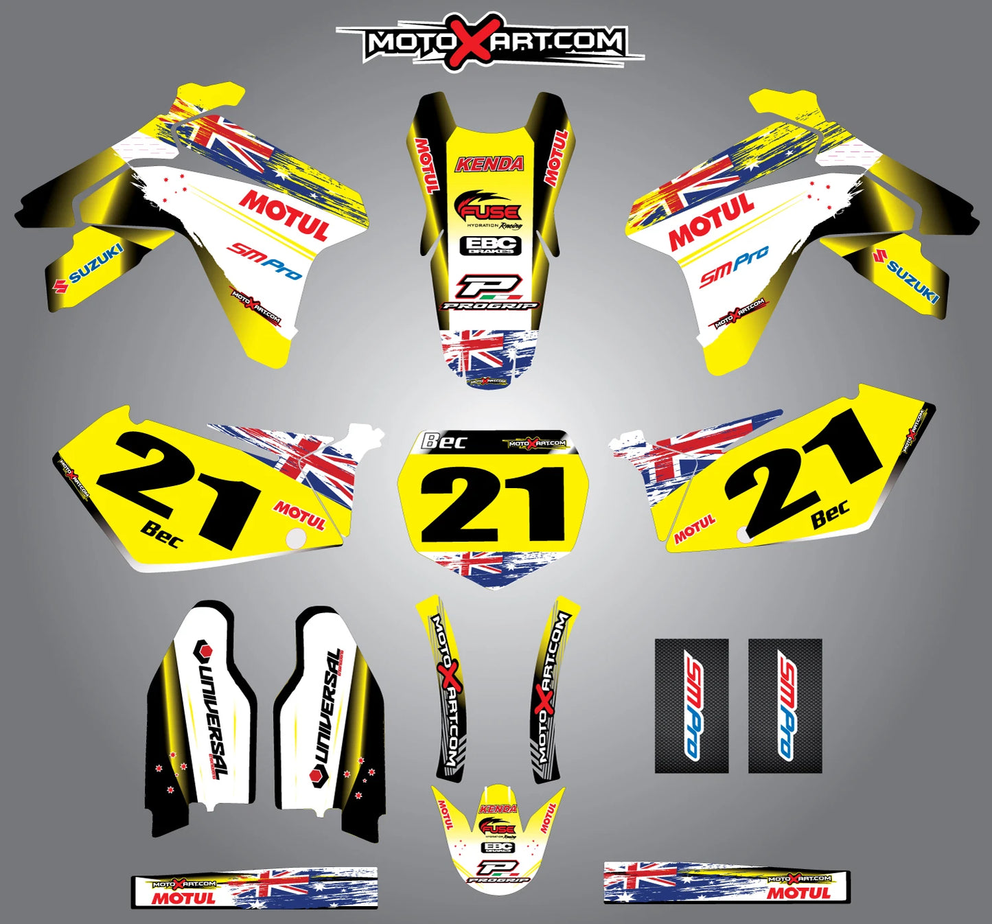 Decals for Suzuki RMZ 450 Custom Graphics (2005-2006)